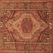 Square Persian Brown Traditional Rug, tr661brn