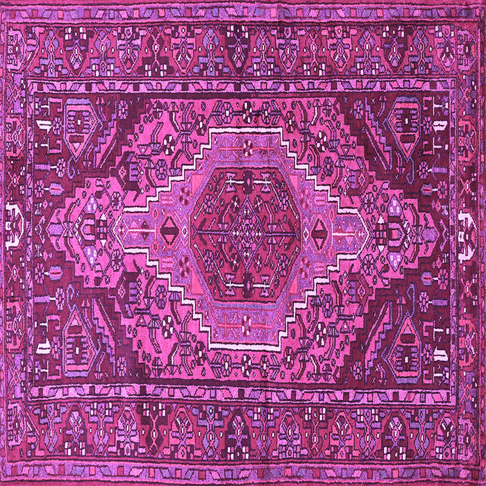 Square Machine Washable Persian Purple Traditional Area Rugs, wshtr661pur