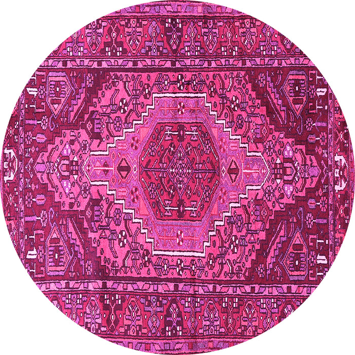 Round Persian Pink Traditional Rug, tr661pnk