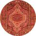 Square Persian Orange Traditional Rug, tr661org