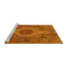 Sideview of Machine Washable Persian Yellow Traditional Rug, wshtr661yw