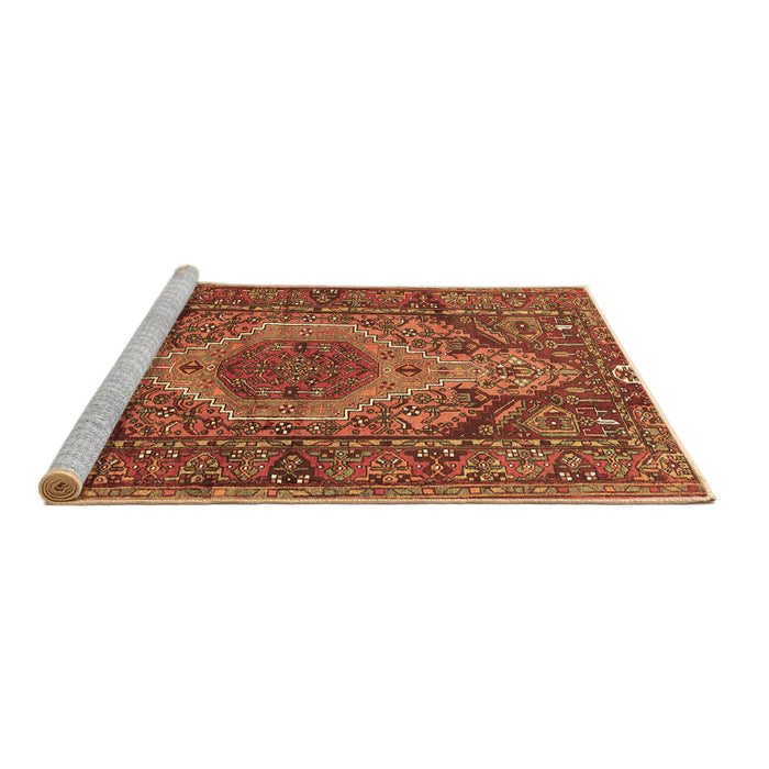 Sideview of Machine Washable Persian Brown Traditional Rug, wshtr661brn