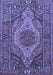 Machine Washable Persian Blue Traditional Rug, wshtr661blu