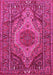Machine Washable Persian Pink Traditional Rug, wshtr661pnk