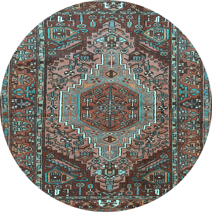 Round Persian Light Blue Traditional Rug, tr661lblu