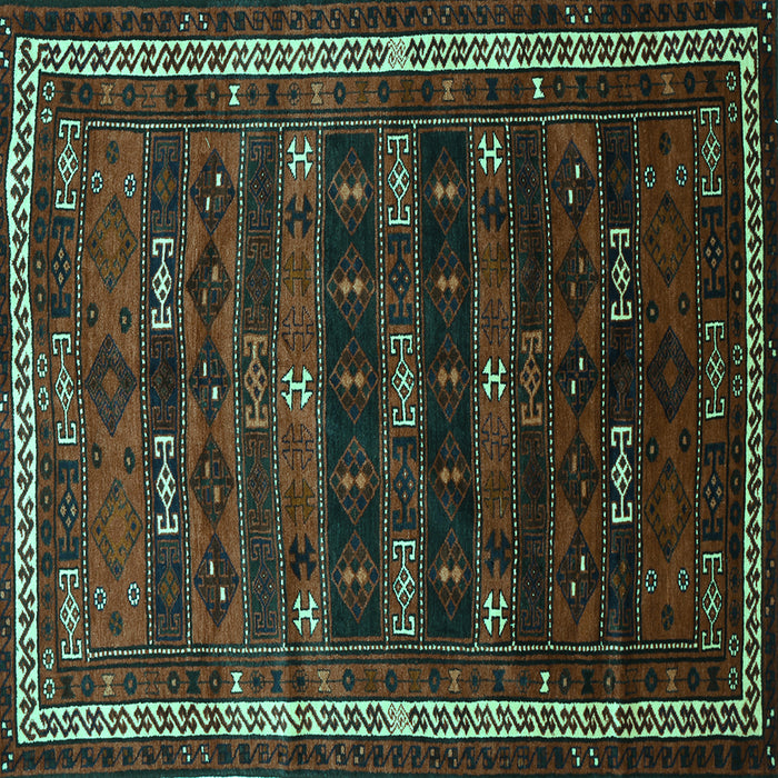 Square Machine Washable Persian Turquoise Traditional Area Rugs, wshtr662turq