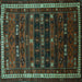 Square Persian Turquoise Traditional Rug, tr662turq