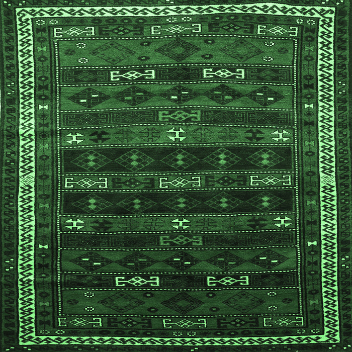 Square Persian Emerald Green Traditional Rug, tr662emgrn