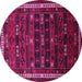 Round Persian Pink Traditional Rug, tr662pnk