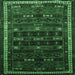 Square Machine Washable Persian Emerald Green Traditional Area Rugs, wshtr662emgrn