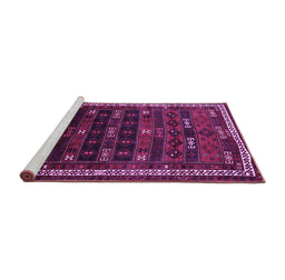 Sideview of Machine Washable Persian Purple Traditional Area Rugs, wshtr662pur