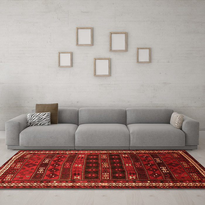 Machine Washable Persian Orange Traditional Area Rugs in a Living Room, wshtr662org