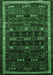 Machine Washable Persian Emerald Green Traditional Area Rugs, wshtr662emgrn