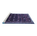 Sideview of Machine Washable Persian Blue Traditional Rug, wshtr662blu