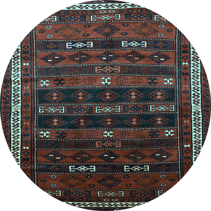 Round Machine Washable Persian Light Blue Traditional Rug, wshtr662lblu