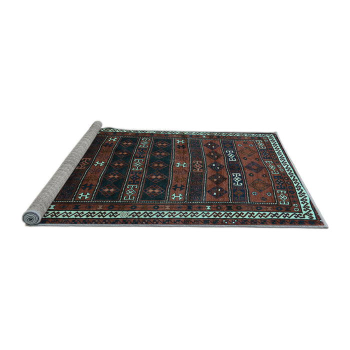 Sideview of Machine Washable Persian Light Blue Traditional Rug, wshtr662lblu