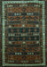 Machine Washable Persian Turquoise Traditional Area Rugs, wshtr662turq