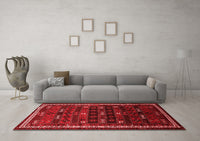 Machine Washable Persian Red Traditional Rug, wshtr662red