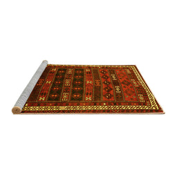 Sideview of Machine Washable Persian Yellow Traditional Rug, wshtr662yw