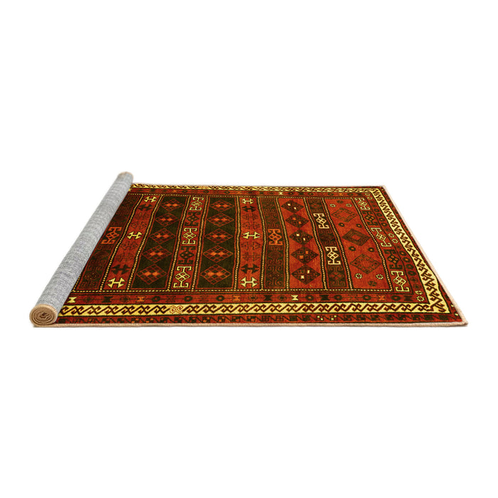 Sideview of Machine Washable Persian Yellow Traditional Rug, wshtr662yw