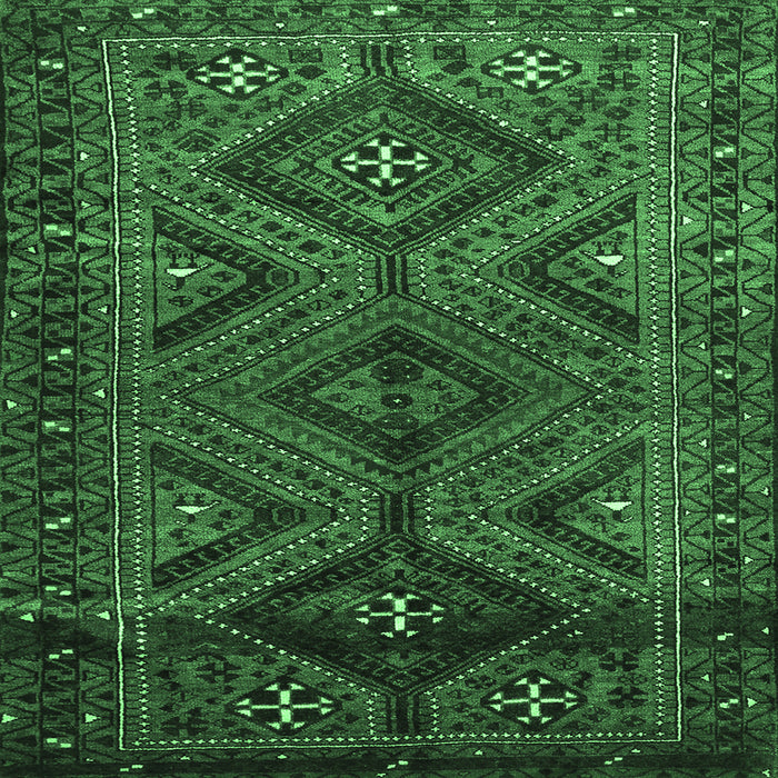 Square Persian Emerald Green Traditional Rug, tr663emgrn