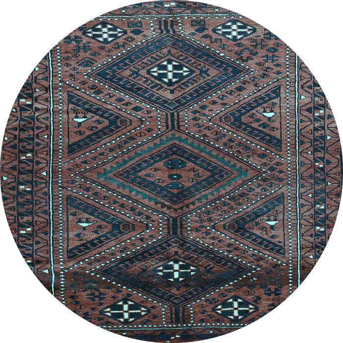 Round Machine Washable Persian Light Blue Traditional Rug, wshtr663lblu