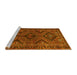 Sideview of Machine Washable Persian Yellow Traditional Rug, wshtr663yw