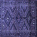 Square Persian Blue Traditional Rug, tr663blu