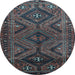 Round Persian Light Blue Traditional Rug, tr663lblu