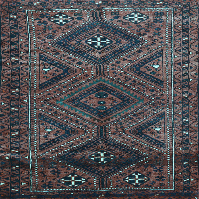 Square Machine Washable Persian Light Blue Traditional Rug, wshtr663lblu