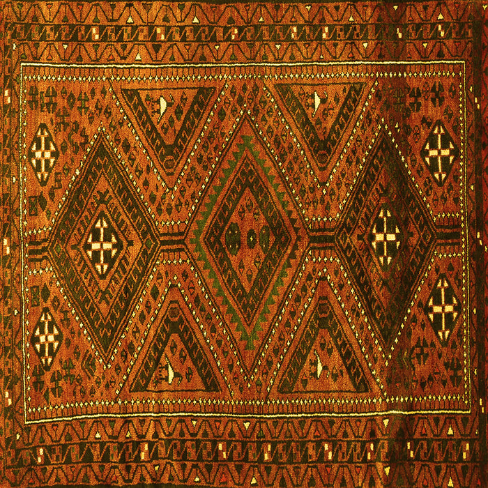 Square Persian Yellow Traditional Rug, tr663yw