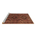 Sideview of Machine Washable Persian Brown Traditional Rug, wshtr663brn