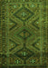 Serging Thickness of Machine Washable Persian Green Traditional Area Rugs, wshtr663grn