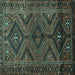 Square Persian Turquoise Traditional Rug, tr663turq