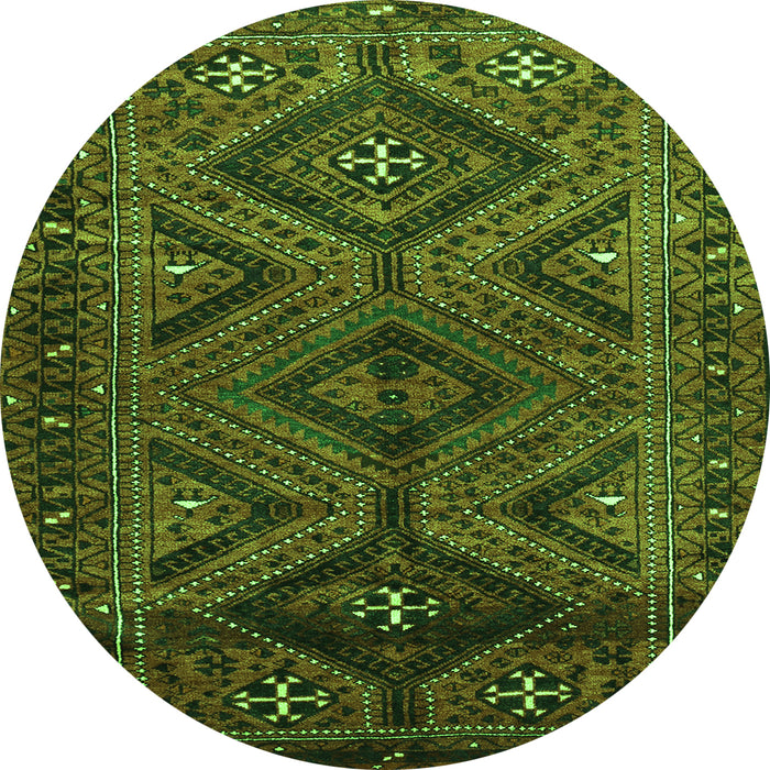 Square Persian Green Traditional Rug, tr663grn