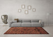 Machine Washable Persian Brown Traditional Rug in a Living Room,, wshtr663brn