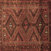 Square Machine Washable Persian Brown Traditional Rug, wshtr663brn