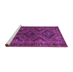 Sideview of Machine Washable Persian Purple Traditional Area Rugs, wshtr663pur
