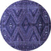 Round Persian Blue Traditional Rug, tr663blu