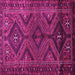 Square Machine Washable Persian Pink Traditional Rug, wshtr663pnk