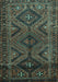 Machine Washable Persian Turquoise Traditional Area Rugs, wshtr663turq