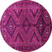 Round Persian Pink Traditional Rug, tr663pnk