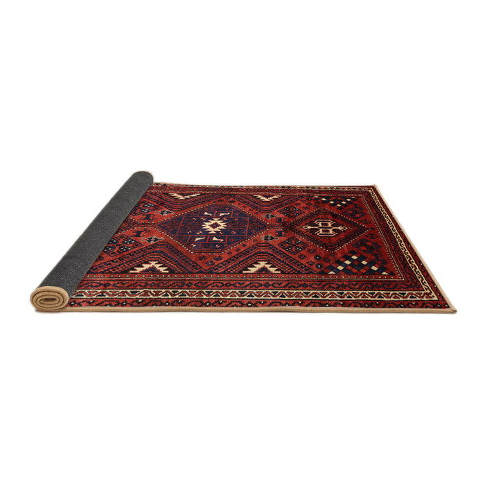 Sideview of Traditional Chestnut Brown Persian Rug, tr664