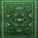 Square Persian Emerald Green Traditional Rug, tr664emgrn