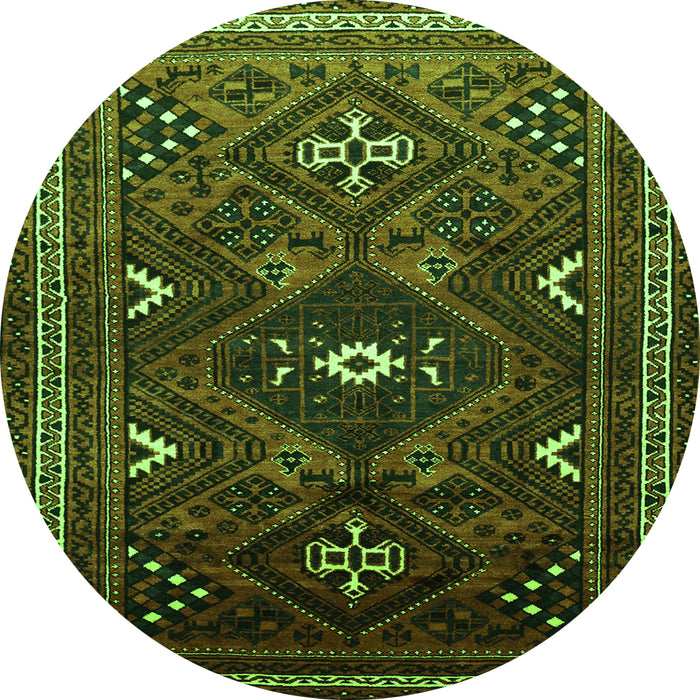 Square Persian Green Traditional Rug, tr664grn