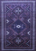 Machine Washable Persian Blue Traditional Rug, wshtr664blu