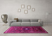 Machine Washable Persian Pink Traditional Rug in a Living Room, wshtr664pnk