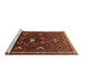 Sideview of Machine Washable Persian Brown Traditional Rug, wshtr664brn