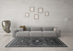 Machine Washable Persian Gray Traditional Rug in a Living Room,, wshtr664gry