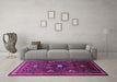 Machine Washable Persian Purple Traditional Area Rugs in a Living Room, wshtr664pur